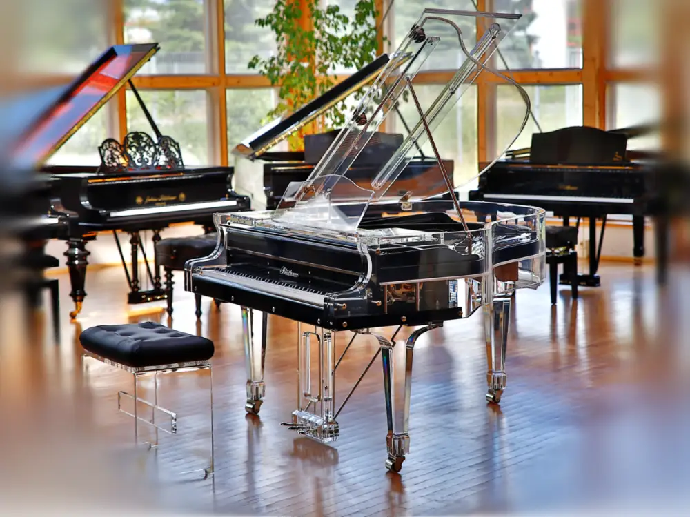 Lucid iDyllic luxury transparent grand piano