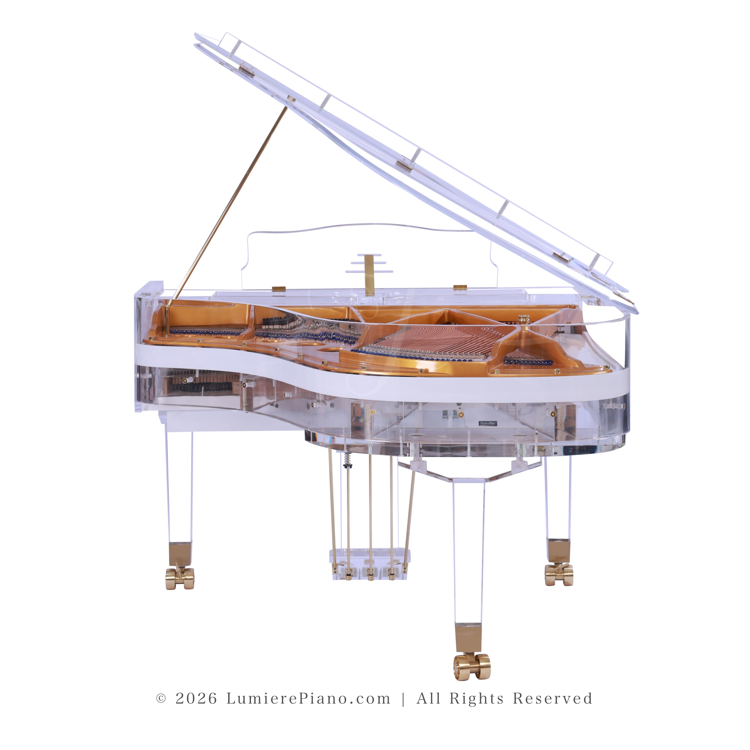Lumiere Royale Transparent piano in white with gold_7